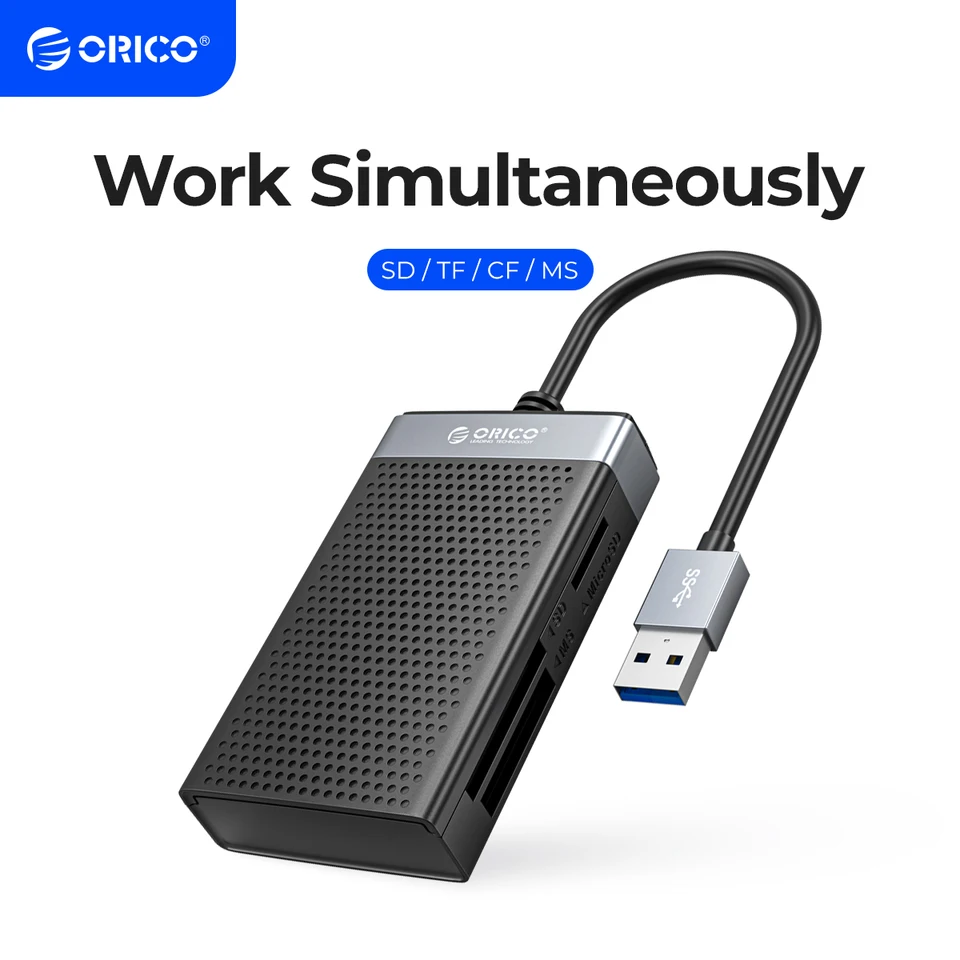 ORICO USB 3.0 USB C Card Reader 4 in 1 Memory Smart Card Reader SD