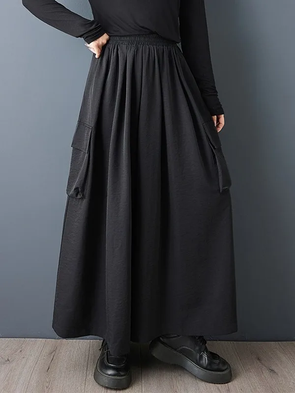 

Spring 2026 Vintage High Waist Wide Leg Pants Loose Fit Casual Trousers with Big kets Color plus Size Women's Skirt ...