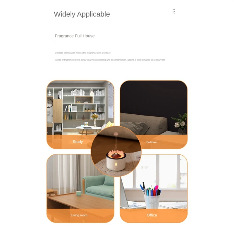 เครื่องพ่นเครื่องพ่นอโรมาน้ำมัน Essential เครื่องพ่นอโรมาสร้างความชื้นแบบเปลวเทียนอัตโนมัติสำหรับบ้านน้ำหอม360มล. ปลั๊กแบบยุโรป