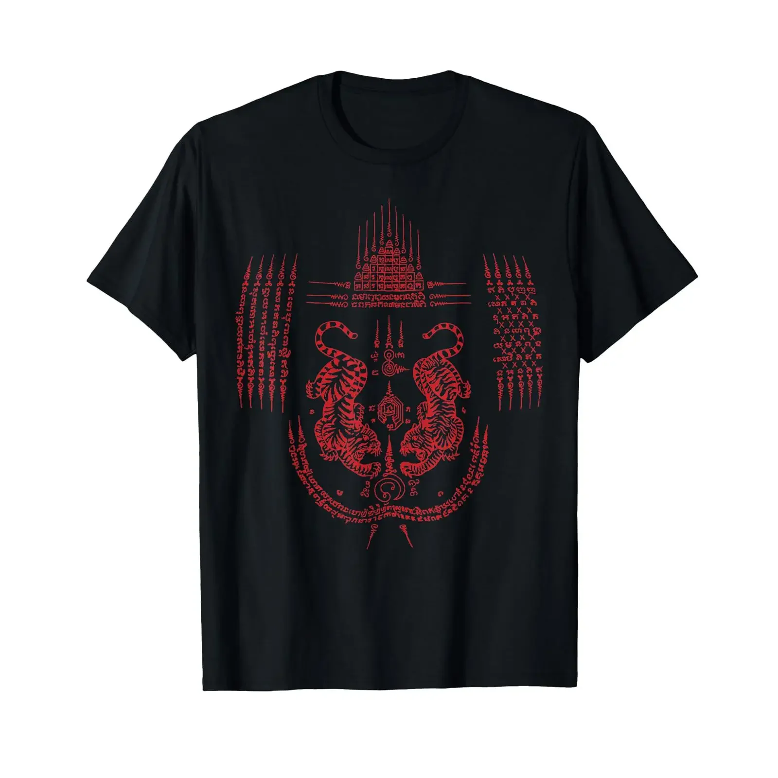 Sak Yant Muay Thai Kickboxing Tattoo Asian Culture Buddha T Shirt black vintage Washed Stretched Breathable homme Versatile