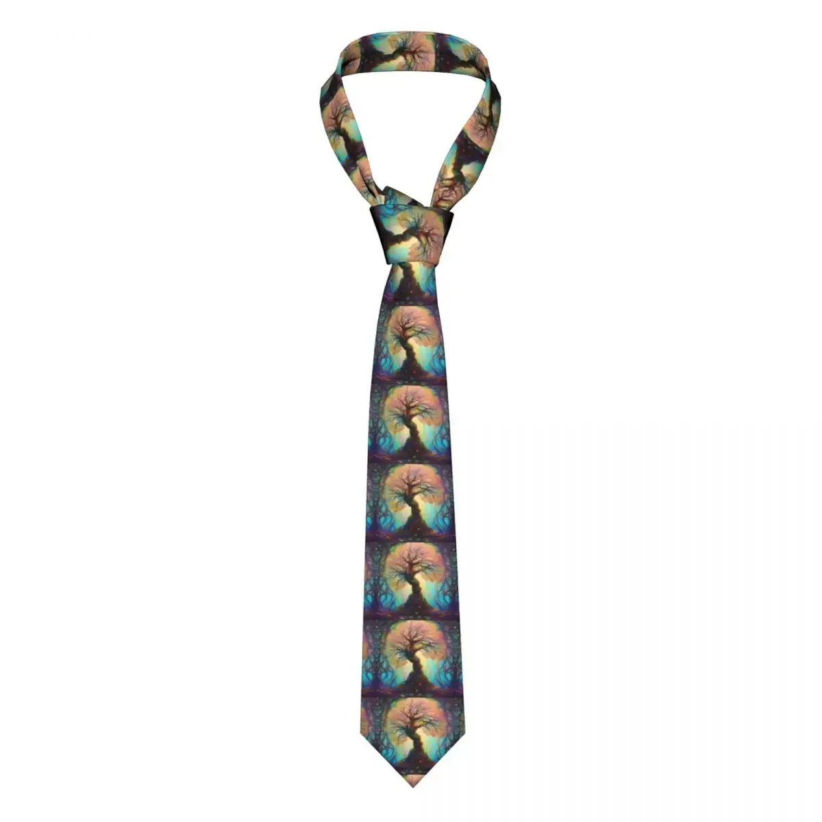 Mens Tie Classic Skinny Fantasy Tree Neckties Narrow Collar Slim Casual  Accessories Gift