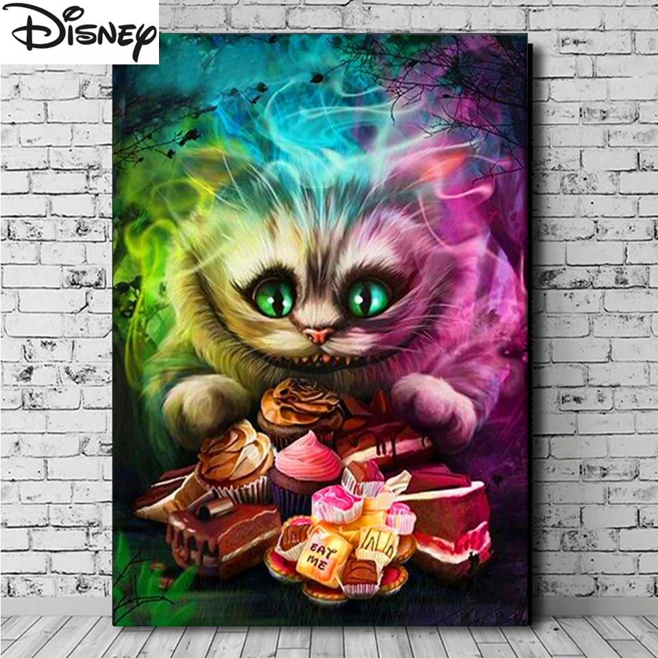 

Disney Diamond Painting Cheshire Cat Alice in Wonderland 5D Diamond Embroidery Cute Candy Animals Cross Stitch Home Decor Gift