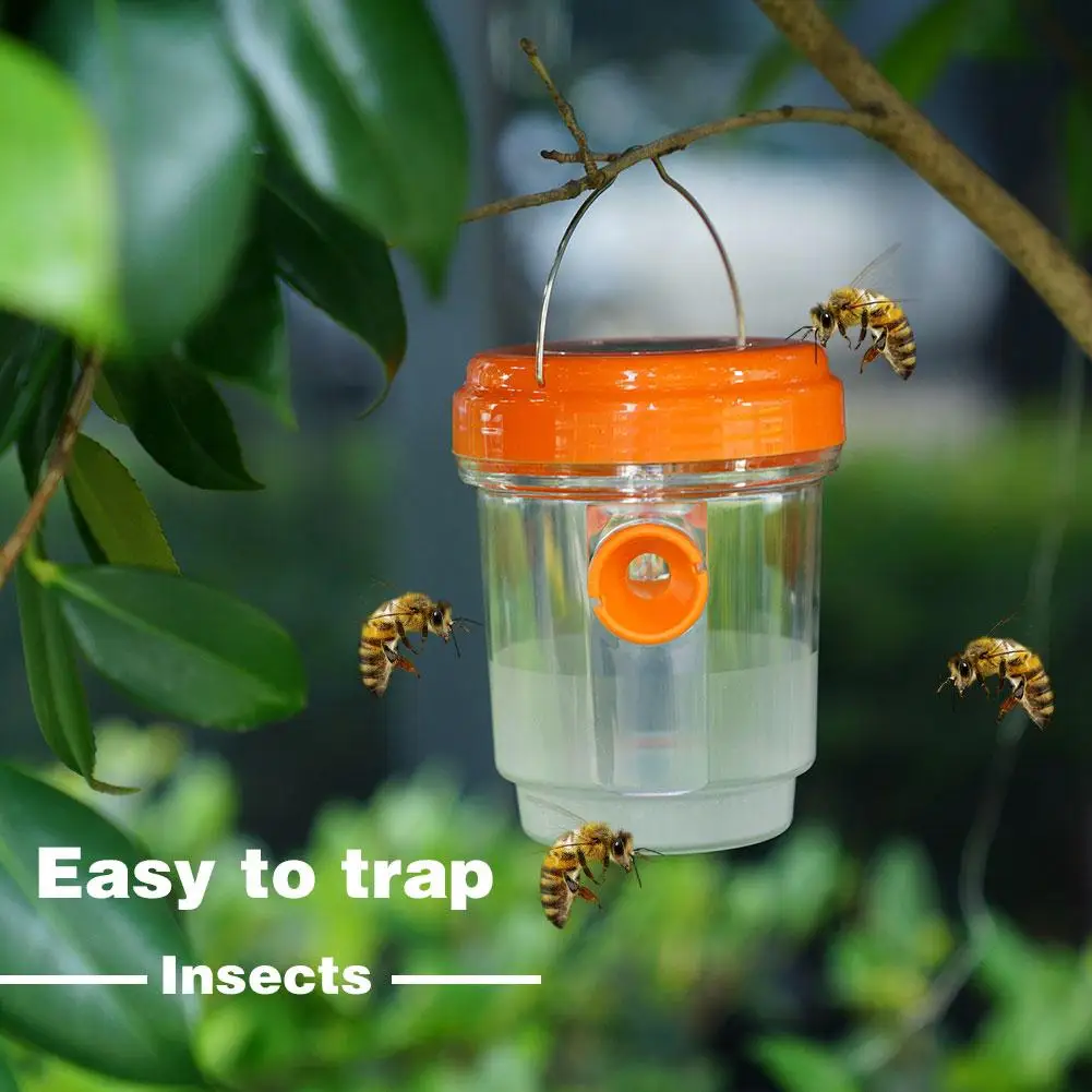 

Reusable Solar Powered Wasp Trap Lights Waterproof Outdoor Hanging Trap Safe Non-Toxic Bee Hornet Traps Garden Supplies