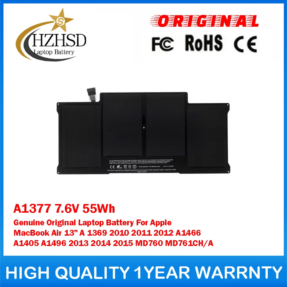 

A1377 7.6V 55Wh Genuine Original Laptop Battery For Apple MacBook Air 13" A 1369 2010 2011 2012 A1466 A1405 A1496 2013 2014 2015