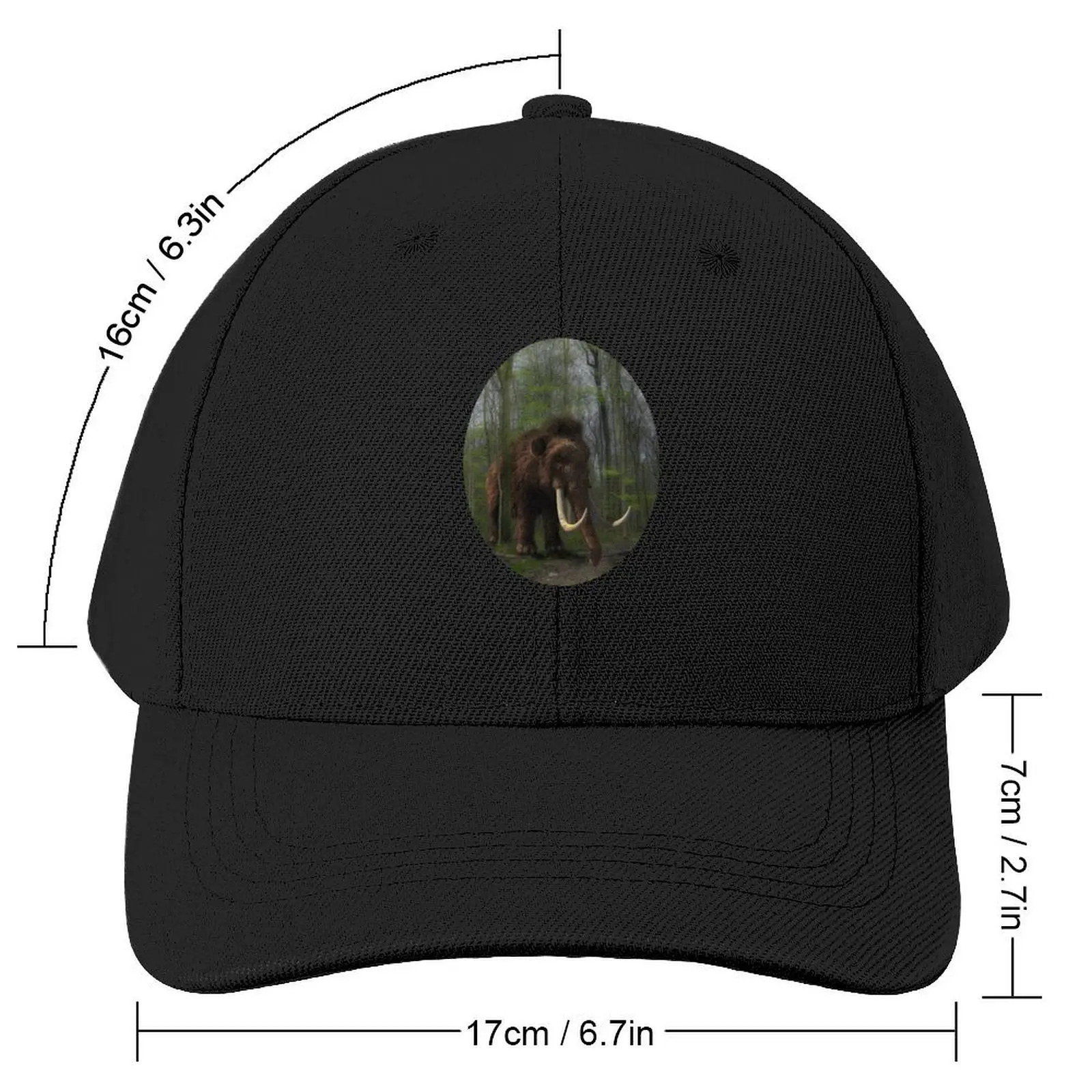 Digital Art Wild Mammoth In A Forest Baseball Cap Visor Snap Back Hat Wild Ball Hat Boy Women's