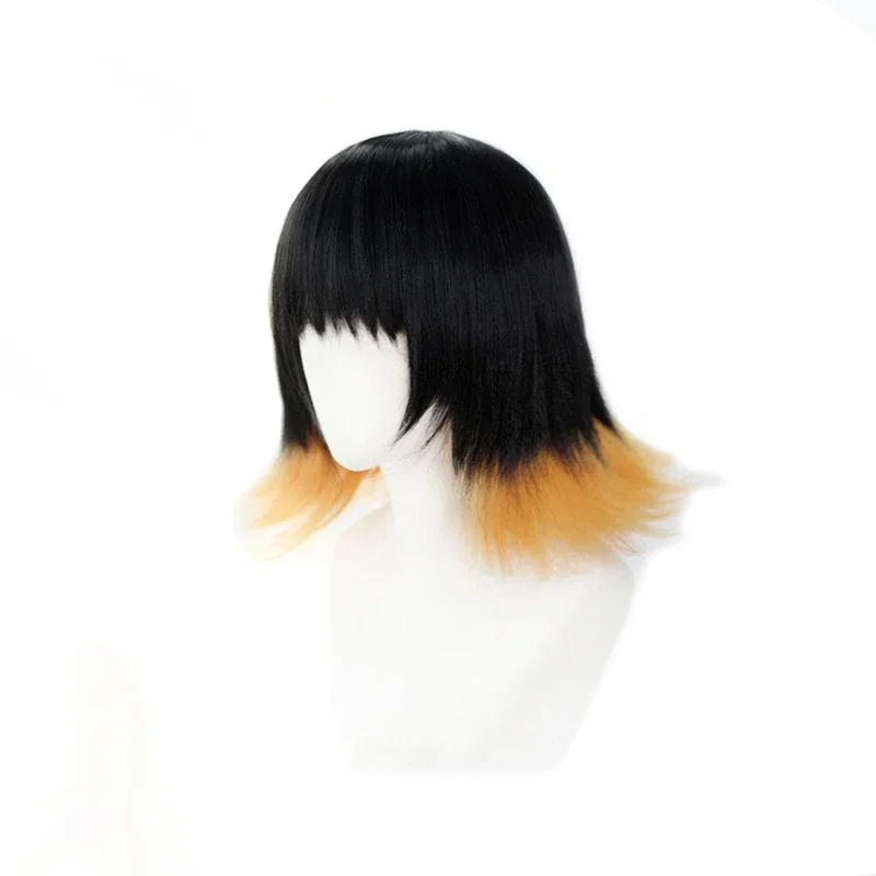 Demon Slayer Kimetsu No Yaiba Susamaru Yellow Black Short Cosplay Heat Resistant Synthetic Hair Halloween Party Free Wig C MN9