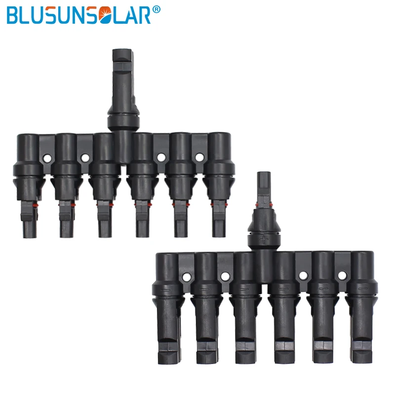 

5 Pairs 6 in 1 Solar 6T Branch Connector Waterproof IP67 Solar PV T Connectors Solar Splitter for Solar System