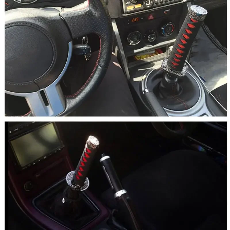 2022 New 1 Set Universal Samurai Sword Vehicle Car Shift Knob Metal Weighted Sport Shifter 4 Adapter