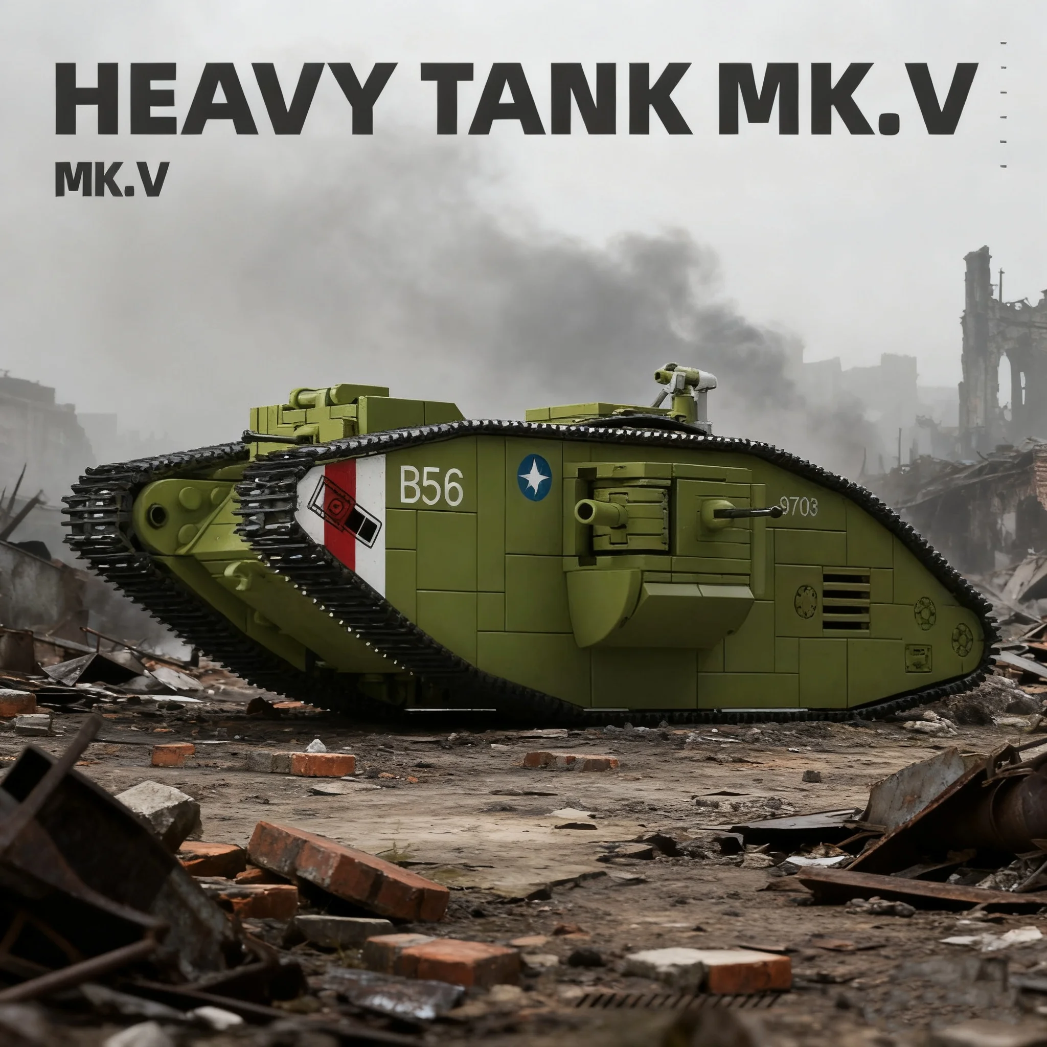 

Модель тяжелого бронированного танка MK.V из строительных блоков | 1000+ шт. | Лучший подарок на Рождество, Хэллоуин, День святого Валентина и День рождения