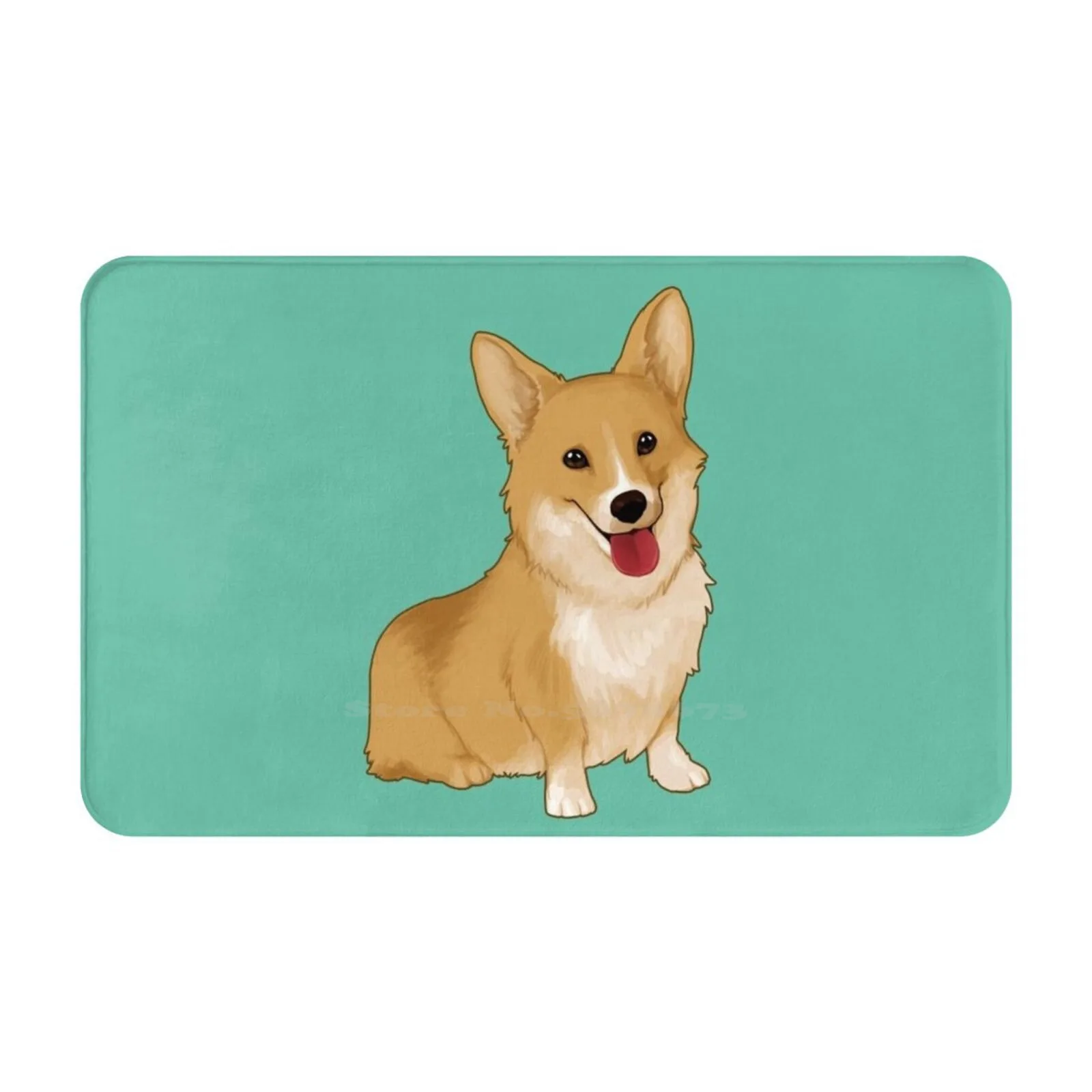 Cute Smiling Corgi Soft Cushion Car Home Carpet Door Mat Cute Corgi Smile Funny Fluffy Doge Puppy Pupper Graphicdesign