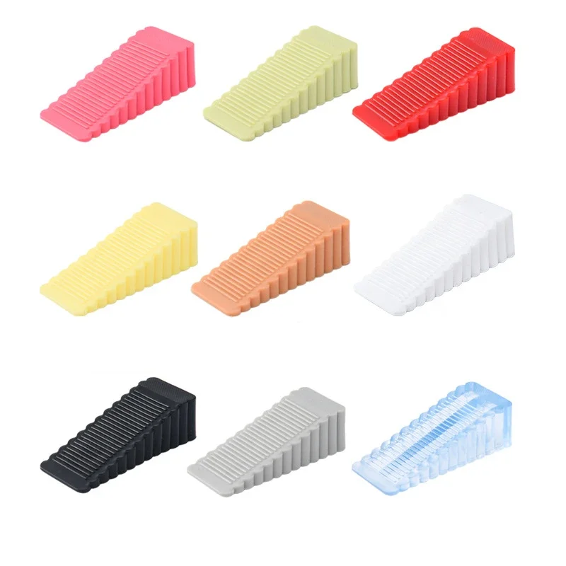 Silicone Protective Block Wedge Doorstops Adhesive Silicone Stop Home Office Universal Door Anti-collision Stopper