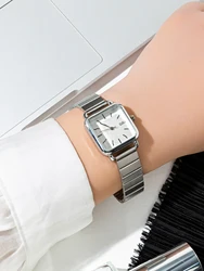 A Classic Fashion Business Simple Women's Stainless Steel Watchband Quartz Watch. Literal Print. For Everyday Use