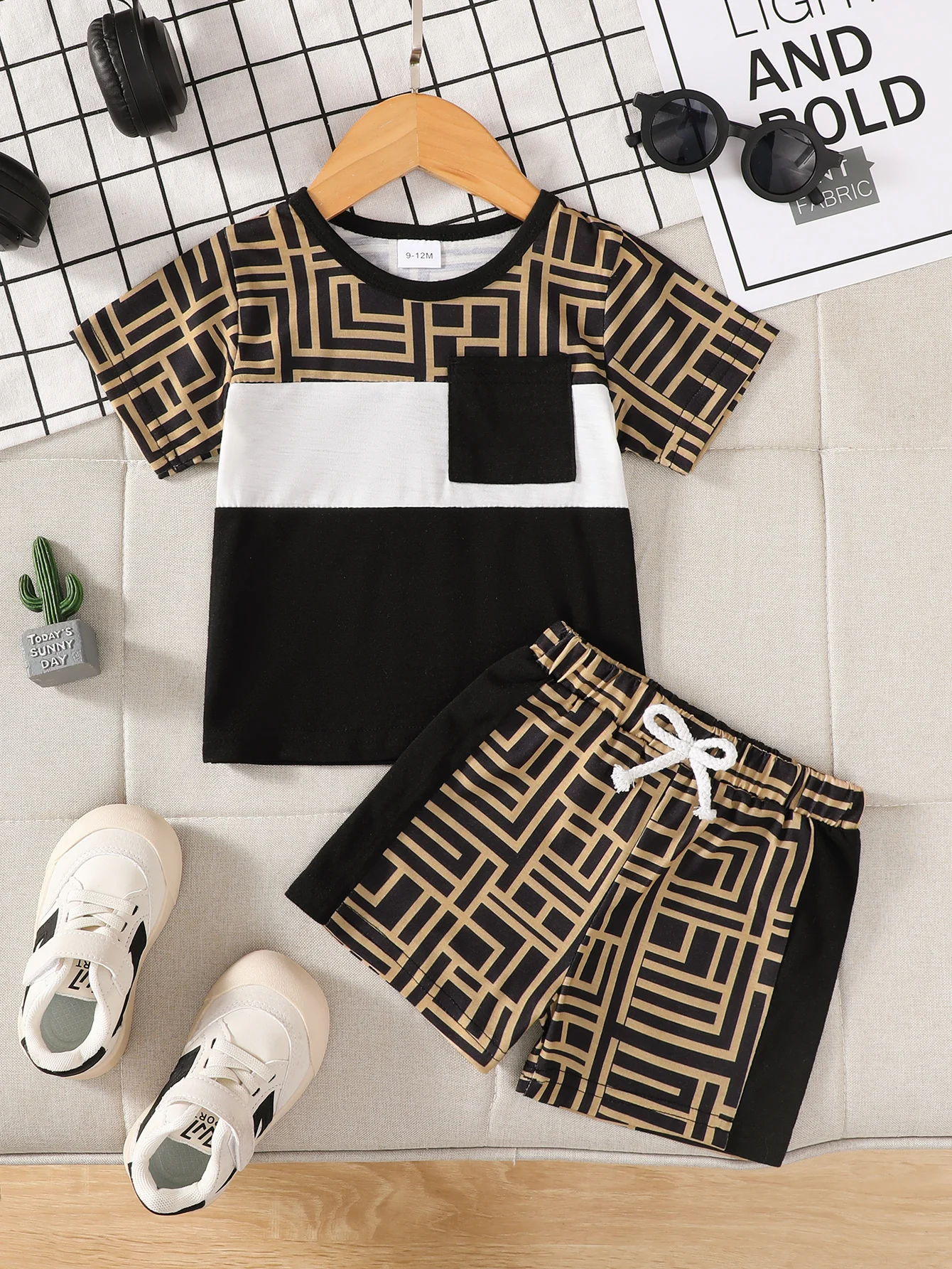 

Summer 0-3 Years Old Infant Baby Boys Printed Short Sleeve And Shorts Casual 2-Piece Set