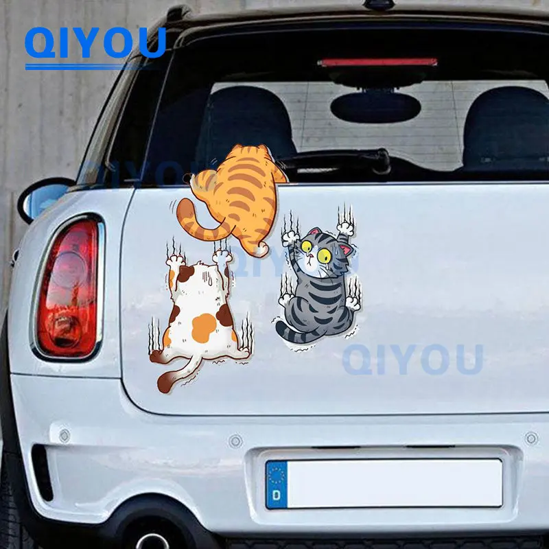 Funny Pet Cat Car Sticker Climbing Cats Animal Styling Stickers Cute Cat Adhesive Vinyl Decal Sticker Car Body Decoration Decals