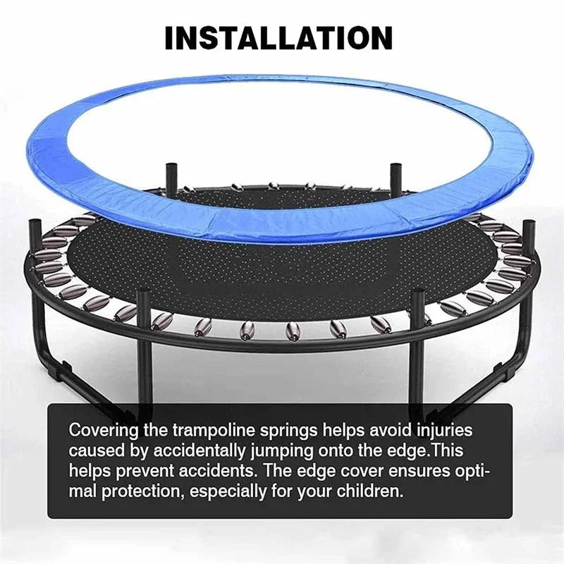 8 Feet Trampoline Protection Mat Trampoline Safety Pad Round Spring Water-Resistant Protective Cover Home Sport Accessories