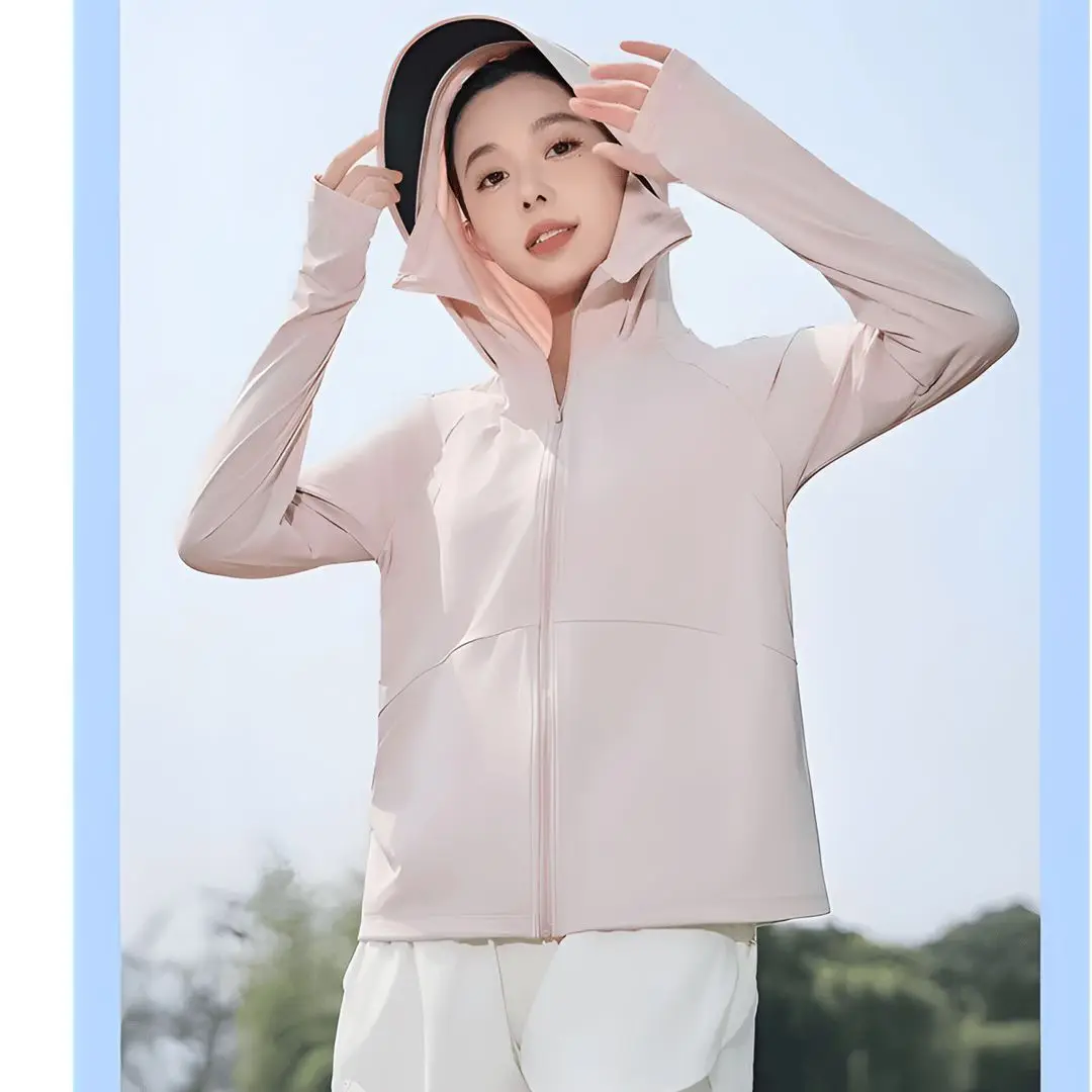New Summer Outcoat Female Cycling Sunscreens Coat 2026 Ice Silk Sun Protection Clothing Jacket Women's Hooded Thin Overcoat Tide