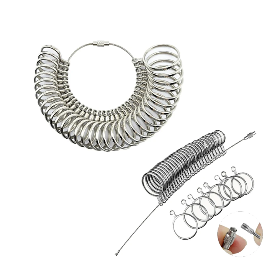 Hot Sale Metal Finger Ring Sizer Measure Gauge HK  EU Standard Different Sizes Jewelry Tool  DIY Wedding Ring Measuring Tool