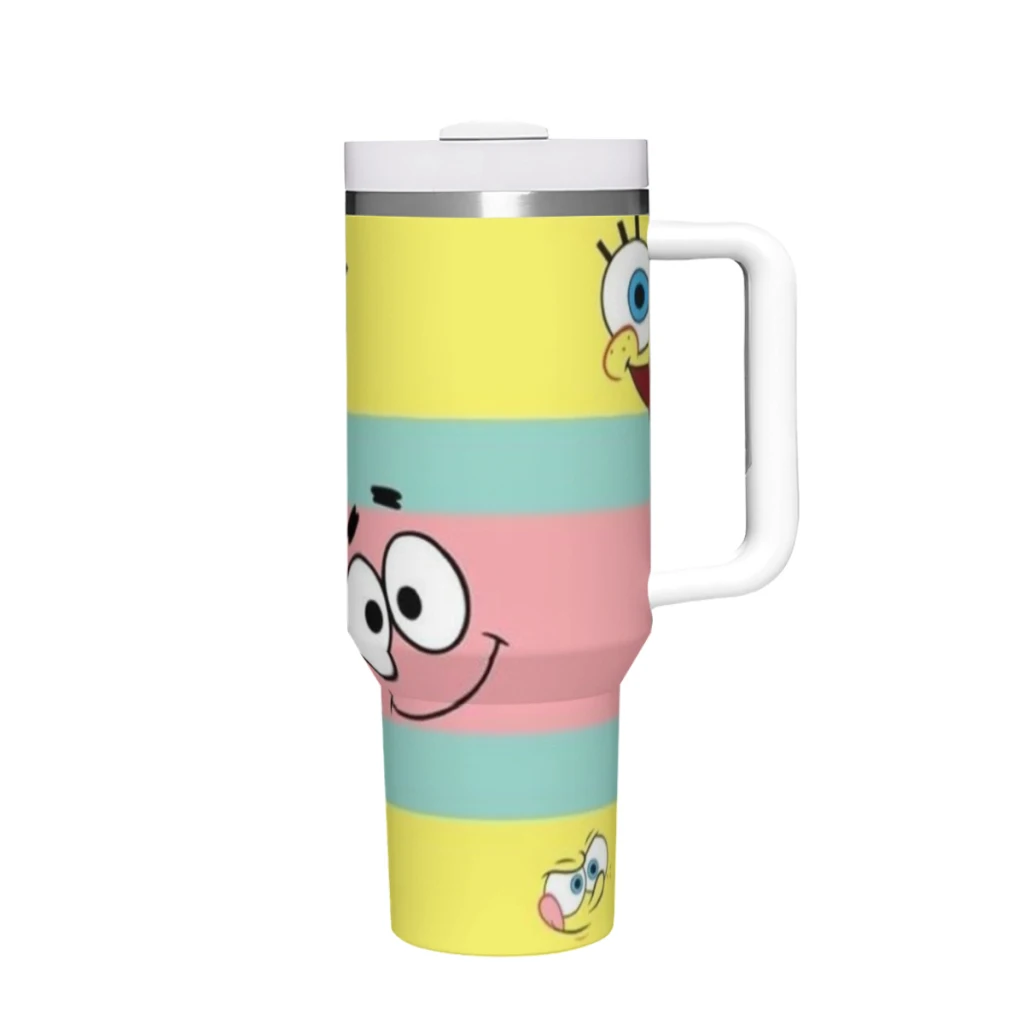 

SpongeBob SquarePants SpongeBob SquarePants 40 oz Tumbler with Handle and Straw Lid Stainless Steel Insulated Tumblers Travel