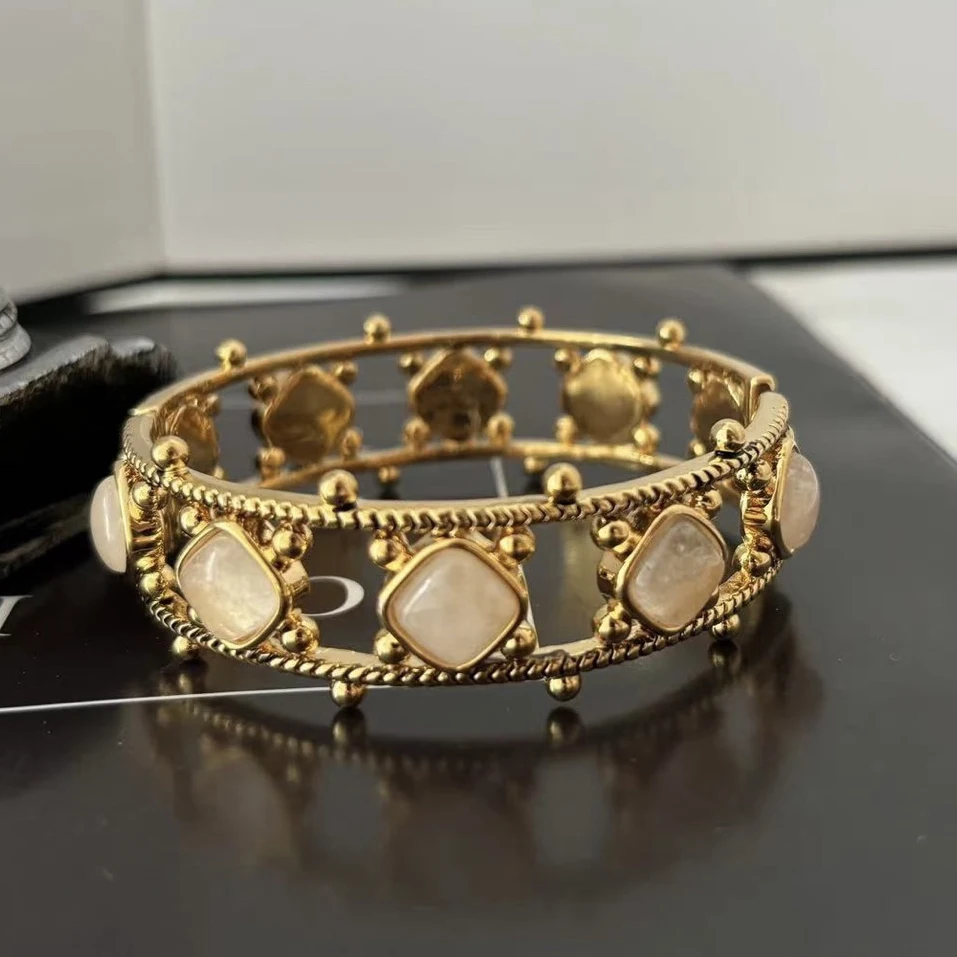 Europe Designer Brand Transparent Crystal Hollow Bracelet Woman Luxury Jewelry Trend