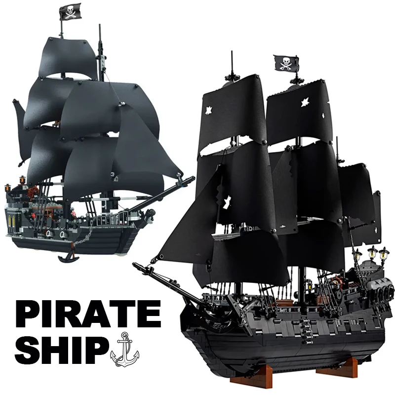 

Creative Pirates The Black Pearl Ship Building Blocks Boat Model Caribbean Adventure Assemble Bricks Toys Gift For Kid Boy Adult