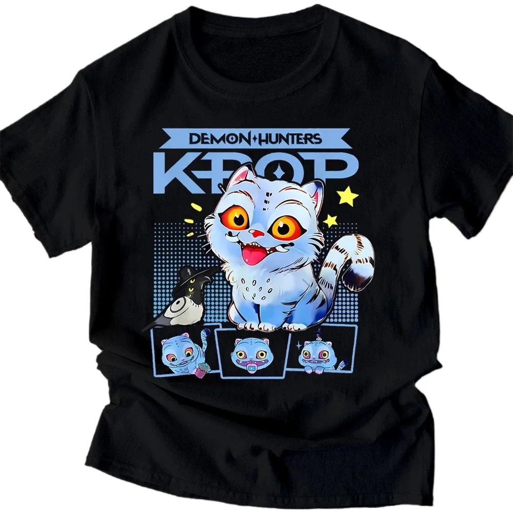 

Kpop Demon Hunter T-shirts Summer New HD Tiger Print Breathable T Shirt Men and Women Round Neck Casual Soft Tops Harajuku
