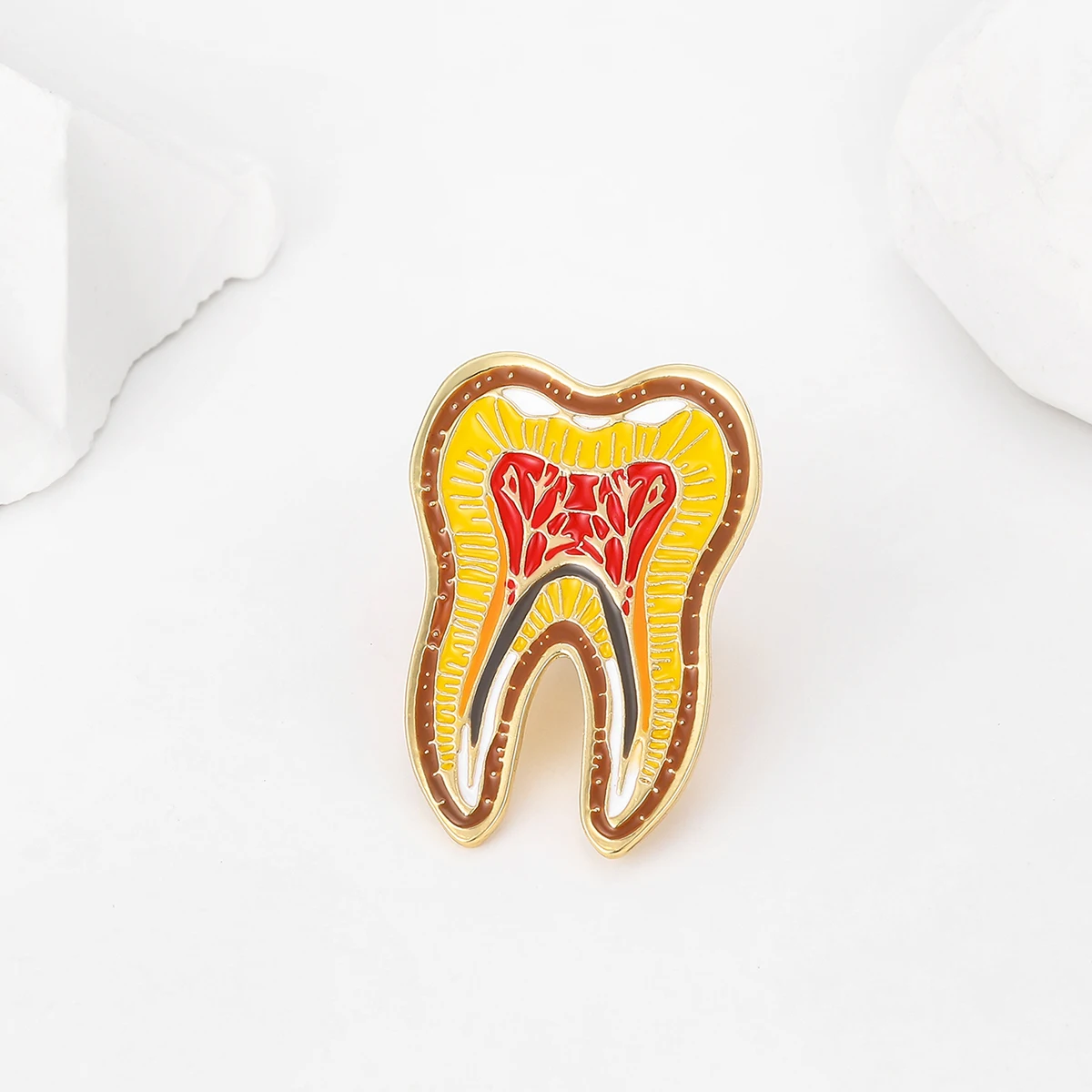Catuni Cute Dental Teeth Enamel Pin Brooch Halloween Medical Lapel Lanyard Bag Badge Gift Dentist Assistant Colleague Student