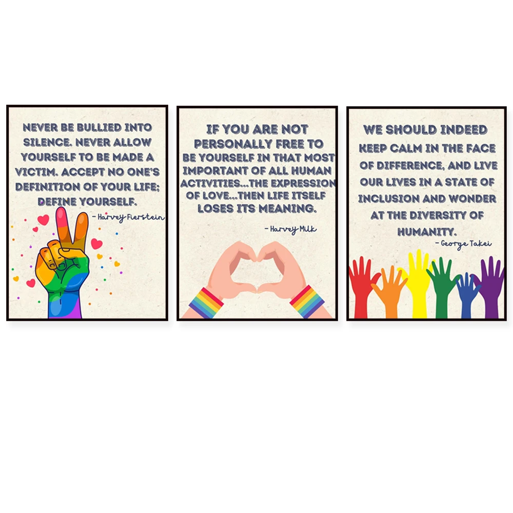 LGBTQ Quotes Printables, LGBT History Month Posters, Pride Month Decor, Inclusive Classroom Decor Print, Wall Art Home Decor