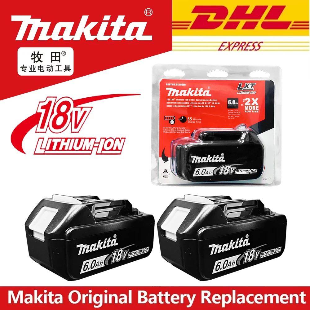 

100% Оригинальный литиевый аккумулятор Makita 6 Ач для Makita 18 В (BL1860B, BL1840, BL1830B, BL1850B, BL1850, BL1860, BL1815) – Замена