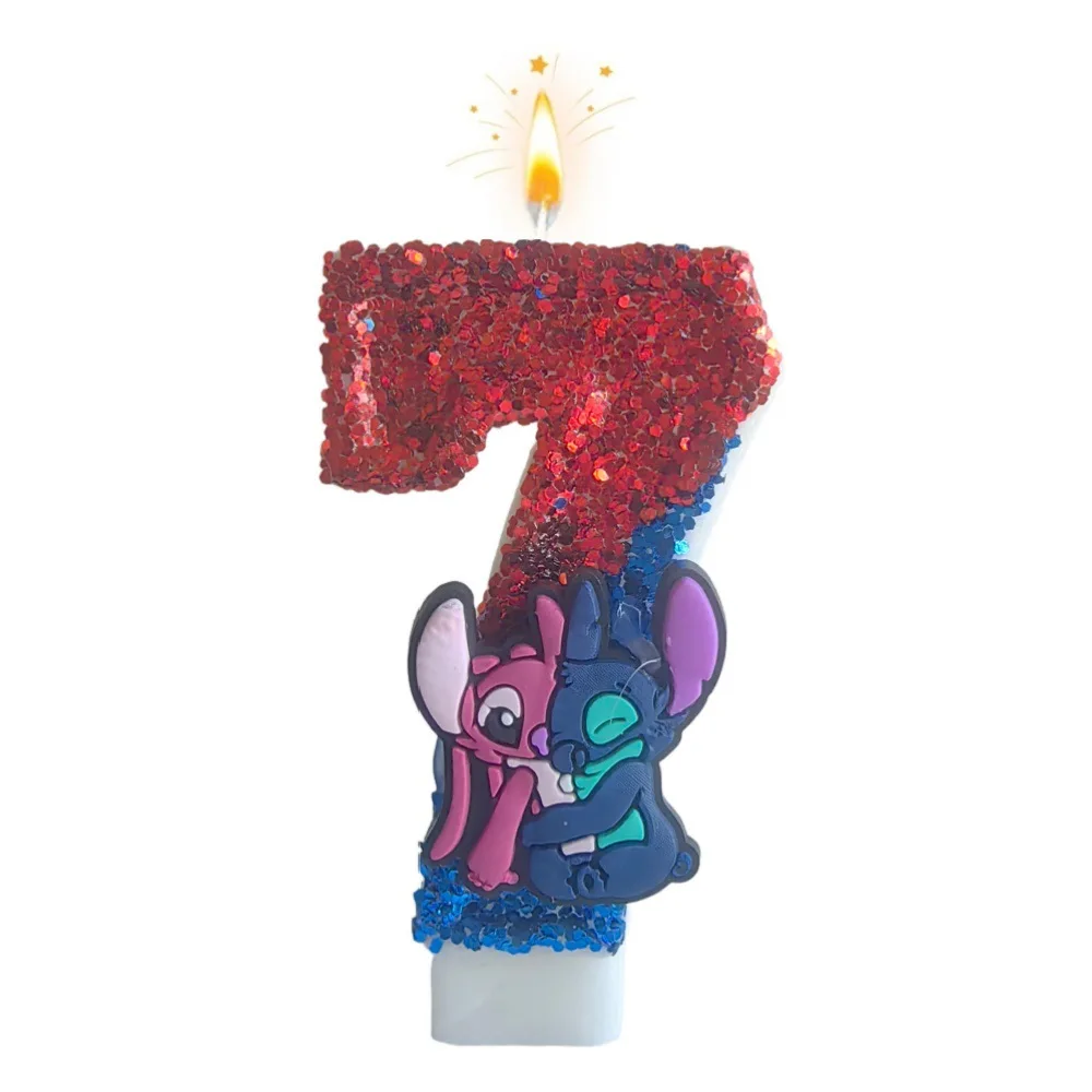 غرزة الترتر الشموع الرقمية حفلة عيد ميلاد كعكة الديكور المساعدة