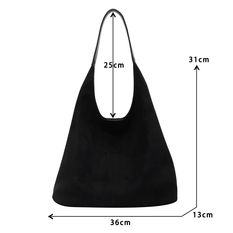 Bolso de hombro de gamuza de gran capacidad para mujer, bolso de viaje informal Simple, bolsos Retro, Otoño e Invierno