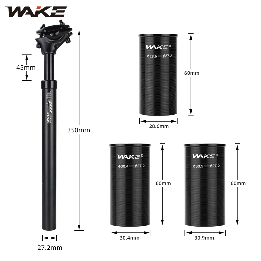 

Wake Mountain Bike Bicycle Seatpost Shock Absorber 27.2/31.6mm Spacer Adapter Shim Parts Accessories for MTB Road BMX Cycling