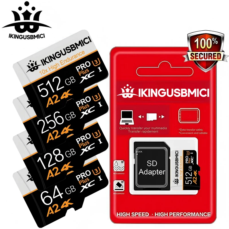 Карта памяти высокой емкости TF/Micro TF/SD 32ГБ 64ГБ 256ГБ C10 U3 для камеры, видеорегистратора, Nintendo Switch