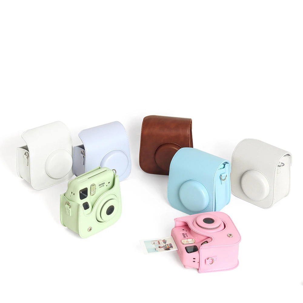 Camera Bag for Instax mini SE with Shoulder Strap PU Leather Cover Protective Camera Case