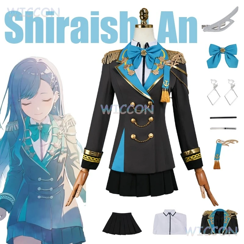 

Nino Anime Game Project Sekai VBS Shiraishi An Cosplay World Link2 Костюм Turning Pain Into Drive Knights Coat Dress Wigs Cos S