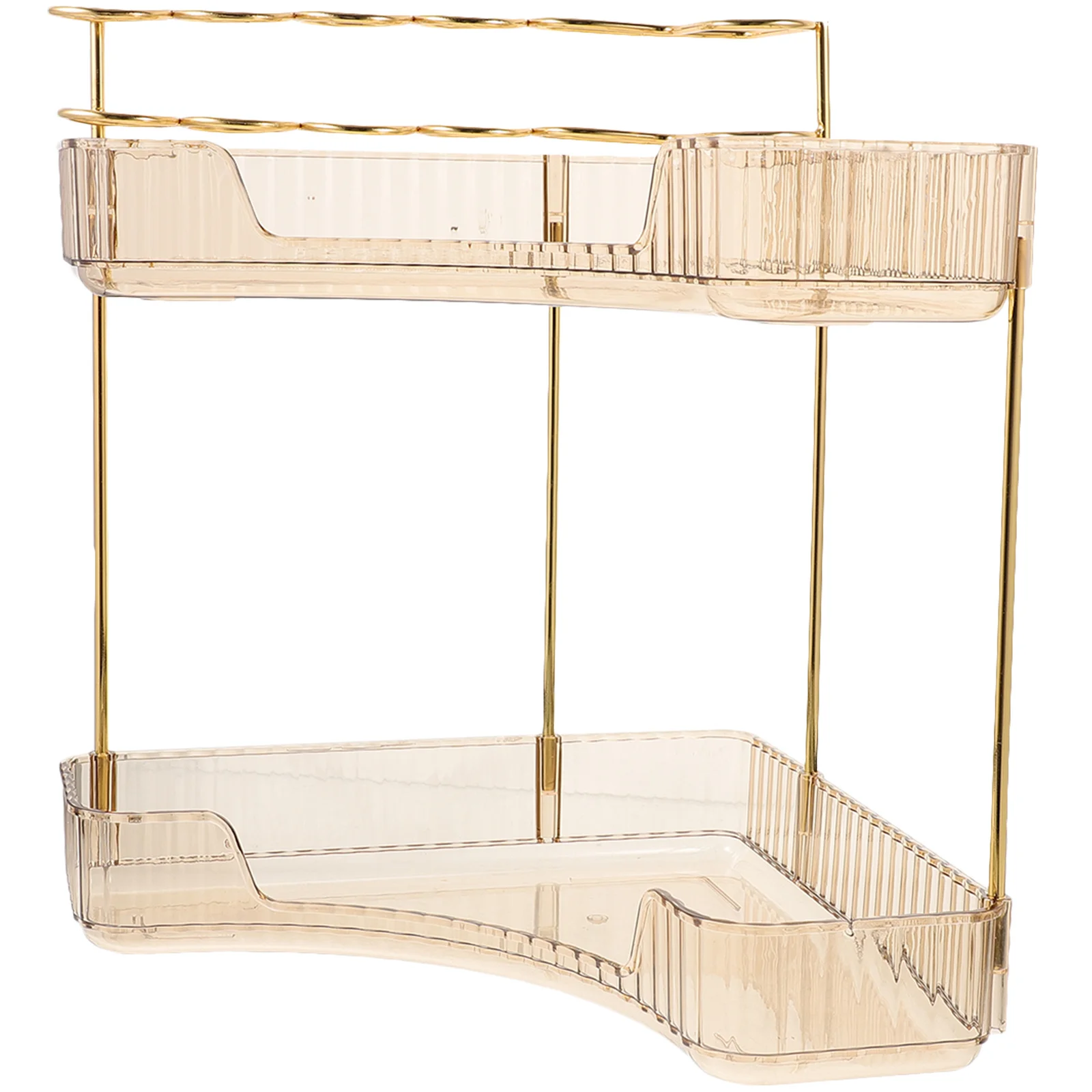 2-Tier Bathroom Countertop Organizer Strong Load-Bearing Capacity Simple Style Cosmetics Toiletry Storage Rack