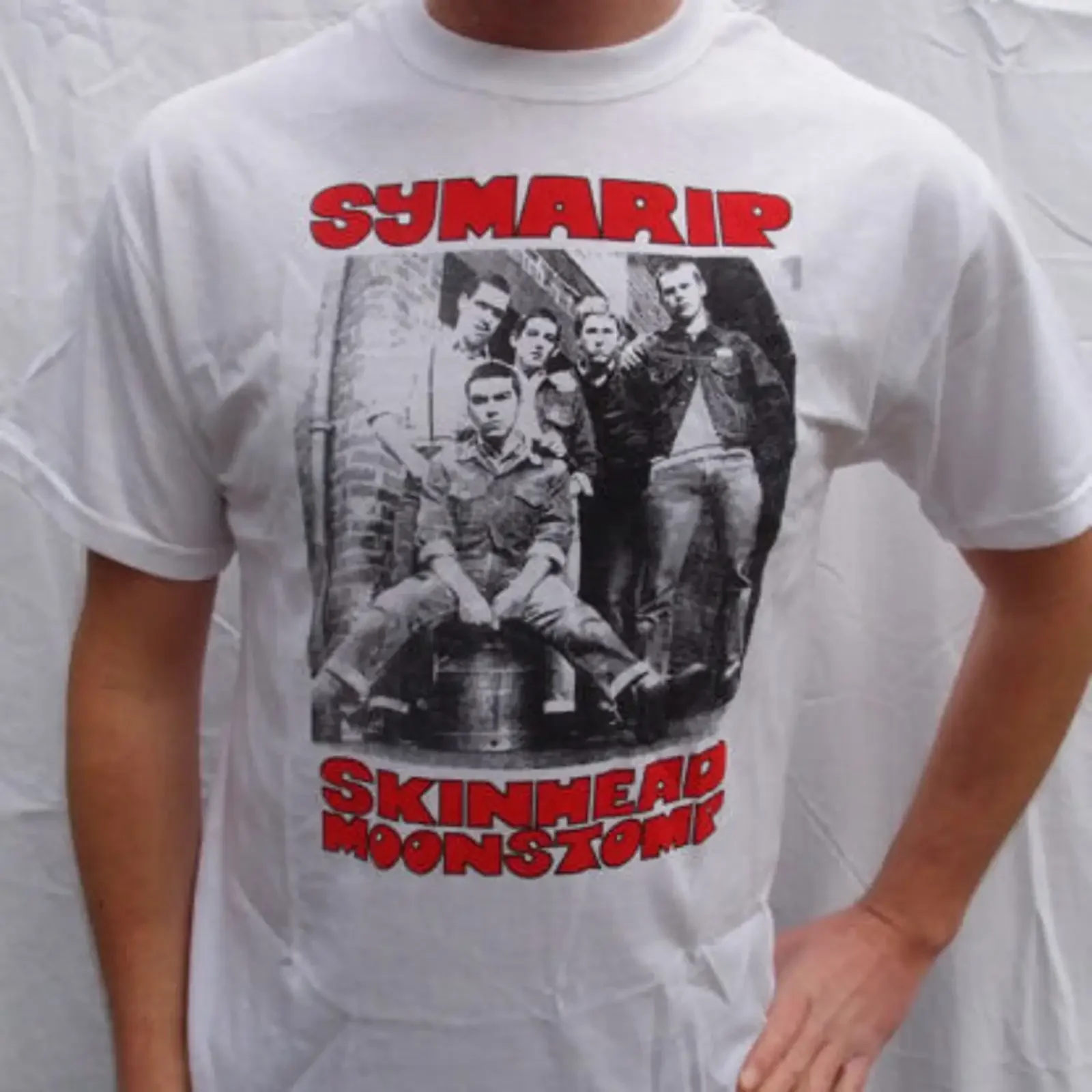 Symarip Skinhead moonstomp vit vintage Washed homme Stylish Breathable Comfortable Soft Top For Everyday Wear designer clothes