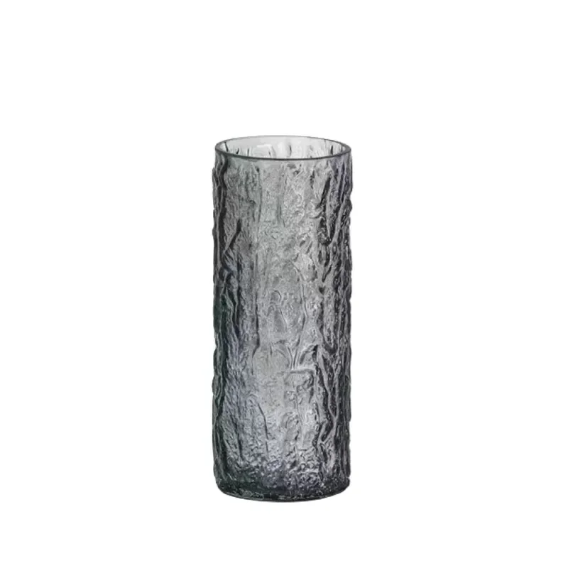 Transparent Glass Glacier Vase Ice Block Design Flower Arrangement Container Modern Home Table Centerpiece Living Room Decor