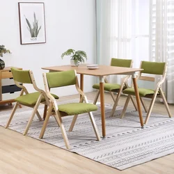 Solid Wood Folding Chair Portable Home Backrest Chair Minimalist Modern Nordic Wooden Dining Chairs Leisure Conference Stools