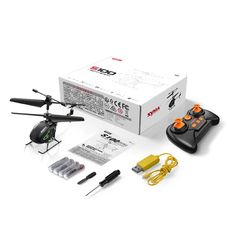 SYMA – Mini hélicoptère S100 X26 radiocommandé pour enfant, jouet télécommandé avec une clé pour le décollage et l'atterrissage