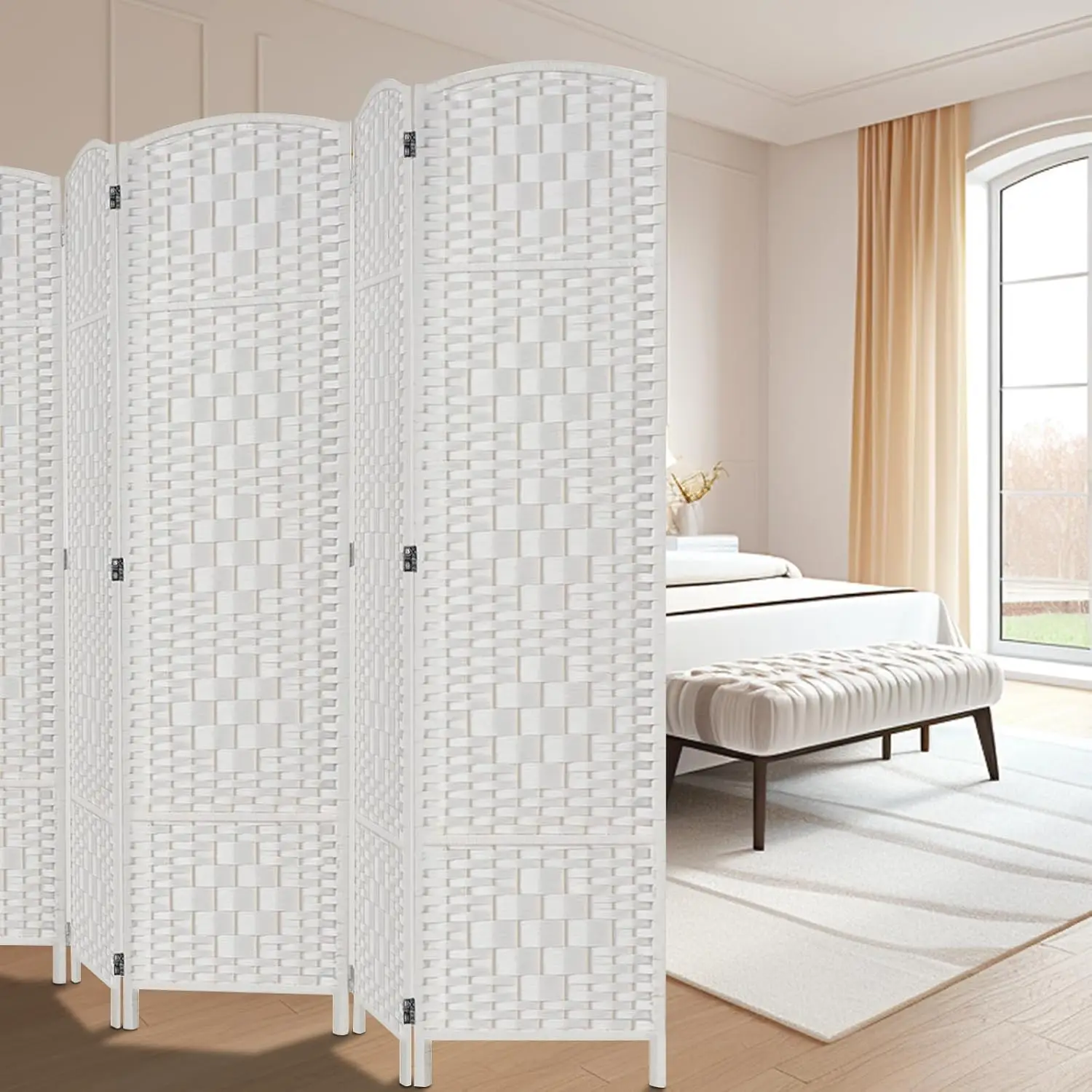 

RHF 6 ft.Tall Divider, Room Dividers and Folding Privacy Screens, 16" Privacy Screen 6 Panel