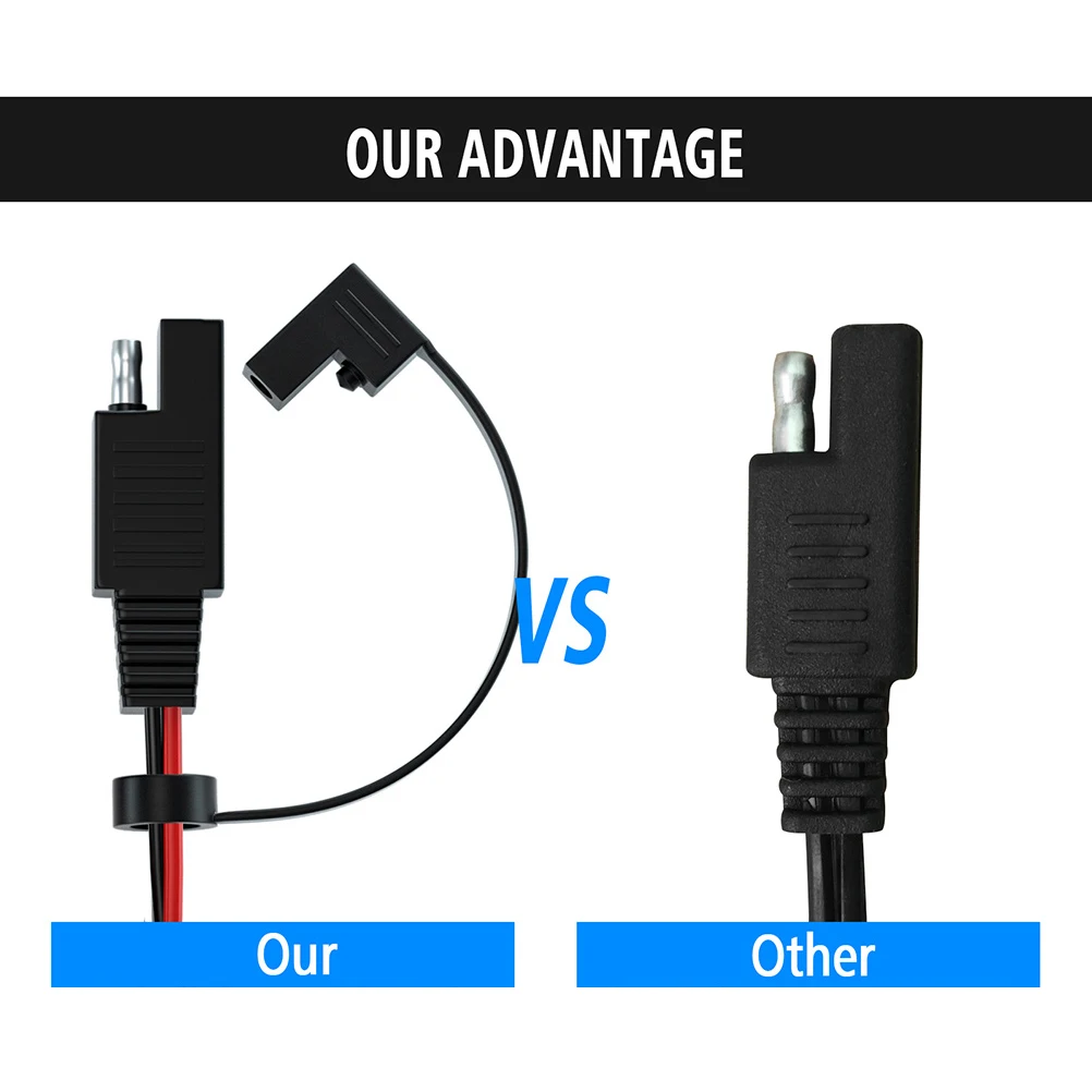 

1Pcs Solar Fuse Sae Terminal Wire Copper Durable Extension Cable Connector Dc Socket Harness