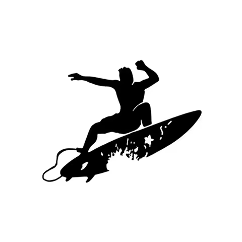 Funny Surfing Wave Hawaii Decor Car Sticker Vinyl Silhouette Extreme Movement 14.1cm*10.9cm