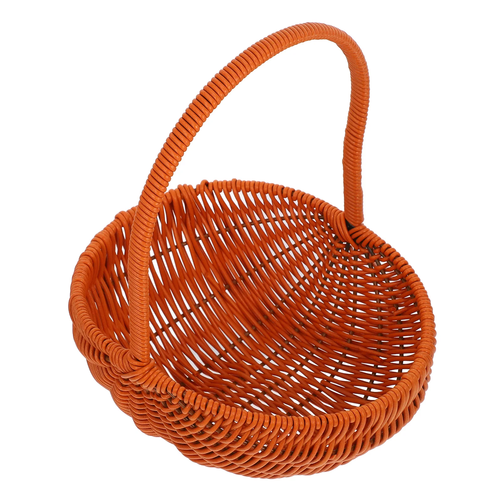 

Imitation Rattan Basket Brown Plastic Vegetable Picking Durable Reusable Harvest Basket Garden Harvest Storage