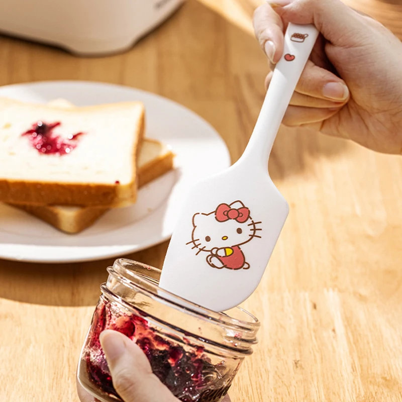 Sanrio Cake Cream Spatula Anime Hello Kitty High Temperature Resistant Silicone Shovel Kawaii Food Grade Kitchen Baking Tool