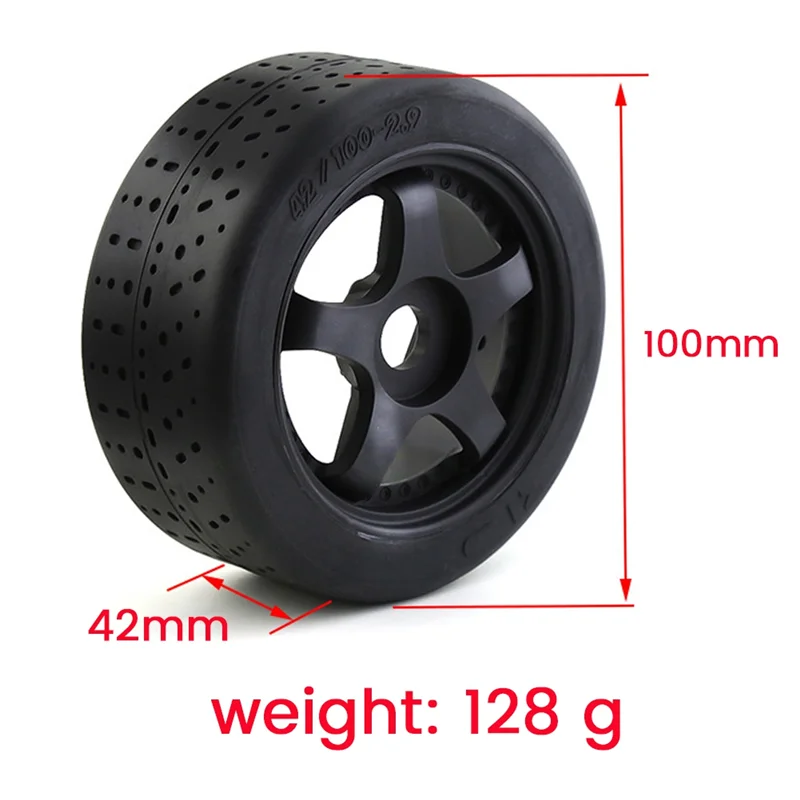 4 szt. Plastikowa gumowa opona koลa do ARRMA 1/7 INFRACTION 6S F1 LIMITLESS RC Car, czarna