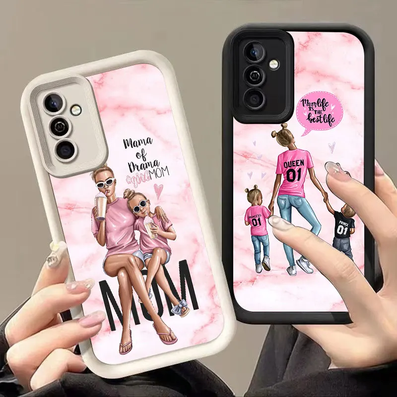 طفل أمي فتاة الوردي قضية الهاتف لسامسونج نوت 20 الترا A03 كور A04 A05 S A01 A06 A20 A30 A50 M12 M13 M15 M34 5G M51