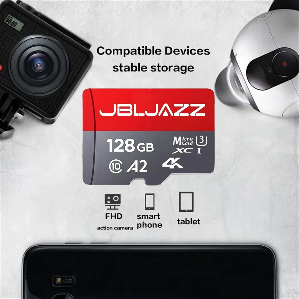 Tarjeta Micro SD 100% Original de 16GB 32GB 64GB 128GB 256GB, Tarjeta de Memoria MicroSD Clase 10 SDXC U3 4K TF para Drones y Teléfonos
