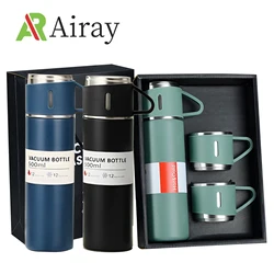 Coffee Thermos Stainless Steel Vacuum-Insulated Water Bottle, 500ml/16.9oz Insulated Bottle with Cup for Hot & Cold Drink Travel