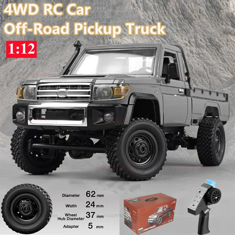 

4WD 1:12 Scale RC Off-Road Car with Upgraded MN82 PRO 2.4G Remote Control Headlights Pickup Truck Toy For Kid Boy Birthday Gifts