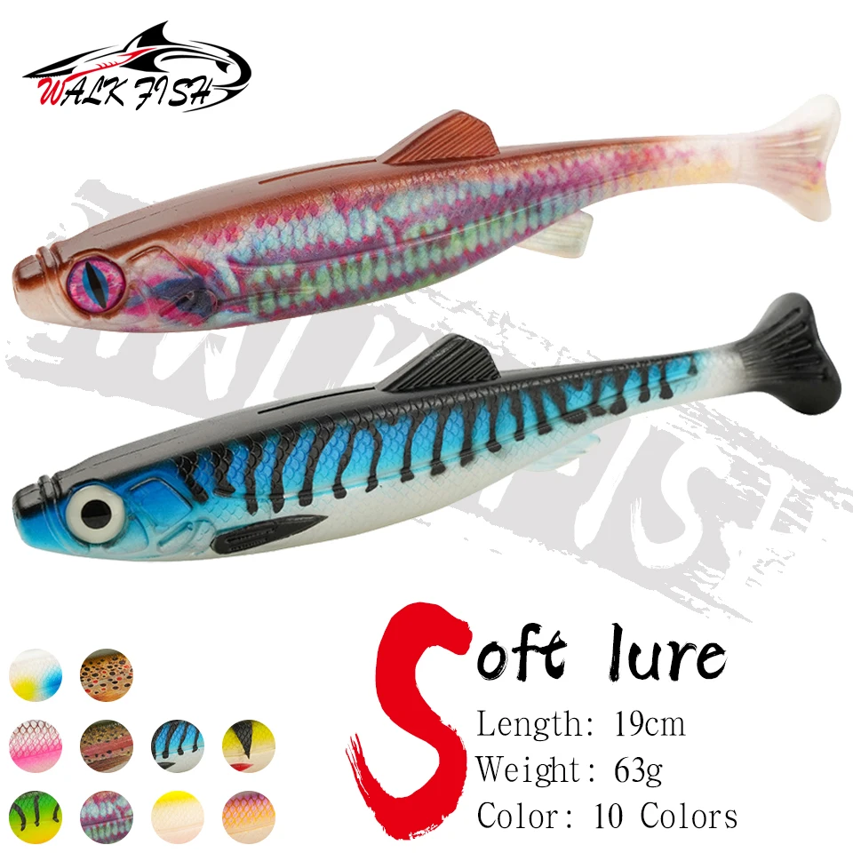 WALK FISH Swimbait Shad cola pala – señuelo blando para lucio - imagen 2